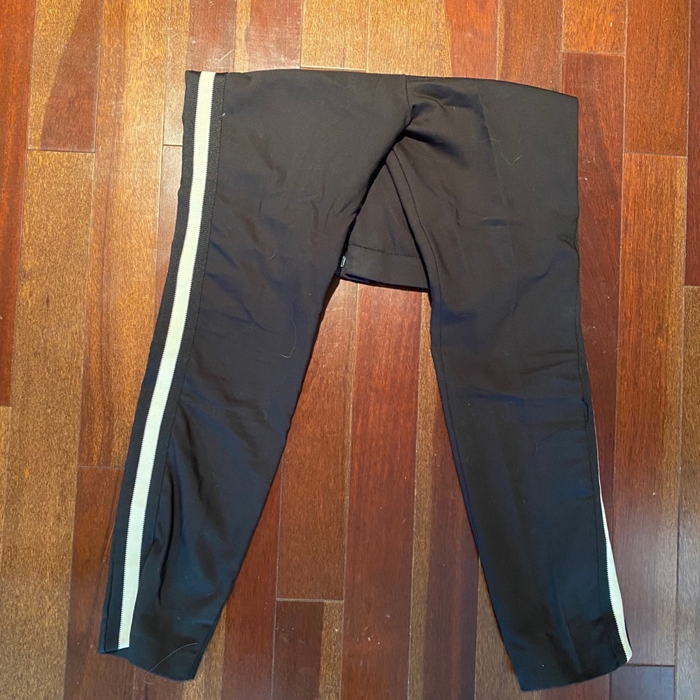 Zara Basic White Strip Pants Small - image 1